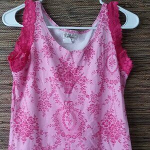 Tralala Pretty in Pink Lounge Set  Pink Toile & Lace Trim  Size L